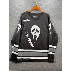 Ghost Face Jersey Adult Large Black/White Logo Halloween Movies Fun
